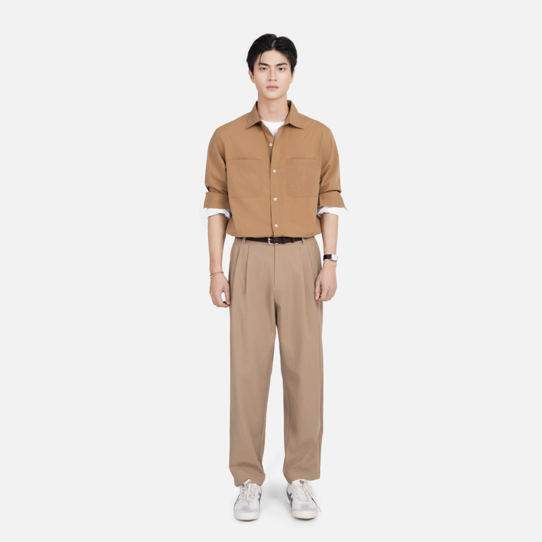 Quần Tây Xếp Ly Vải Elasterell-P Dệt Chéo Co giãn